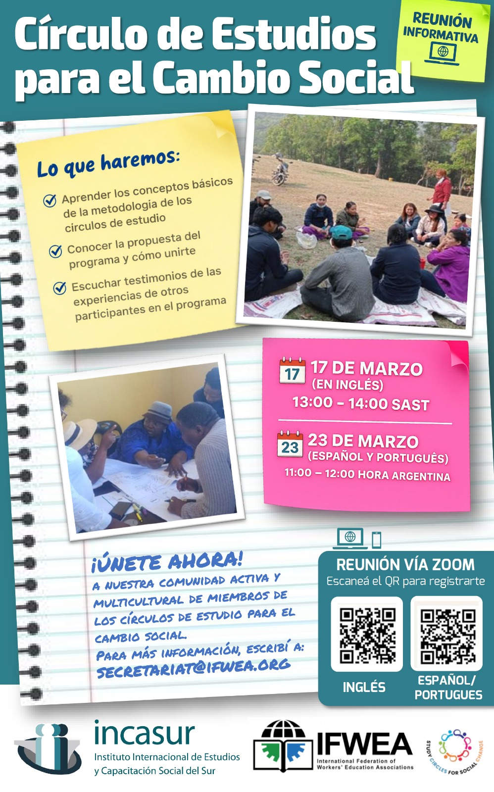 Reunión informativa sobre Círculos de Estudio para el Cambio Social